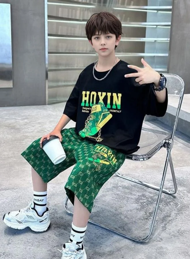 Take Two Boys Graphic Printed T-Shirt and Shorts Set